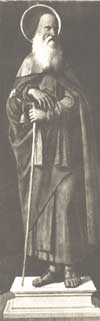 St. Anthony leans on a crutch